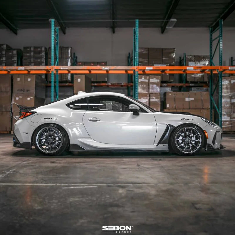 Seibon 22-24 Toyota GR86 / Subaru BRZ 2-Door Coupe Carbon Fiber Fender Trim - Gloss Finish - Back View