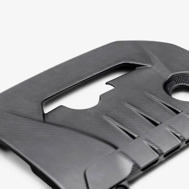 Seibon 23-24 Toyota GR Corolla Carbon Fiber Engine Cover - Matte Finish - Back View