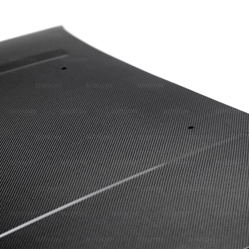 Seibon 84-87 Toyota Corolla (AE86) OEM Carbon Fiber Hood - Back View