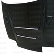 Load image into Gallery viewer, Seibon 89-94 Nissan 180SX/240SX DVII Carbon Fiber Hood - Back View