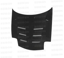 Load image into Gallery viewer, Seibon 93-02 Mazda RX7 FD3S TS Style Carbon Fiber Hood - Side View