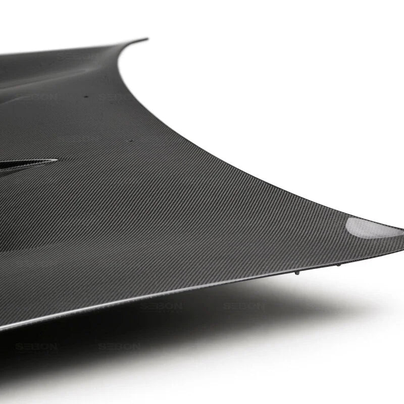 Seibon 93-96 Mazda RX-7 ST Carbon Fiber Hood - Installation View