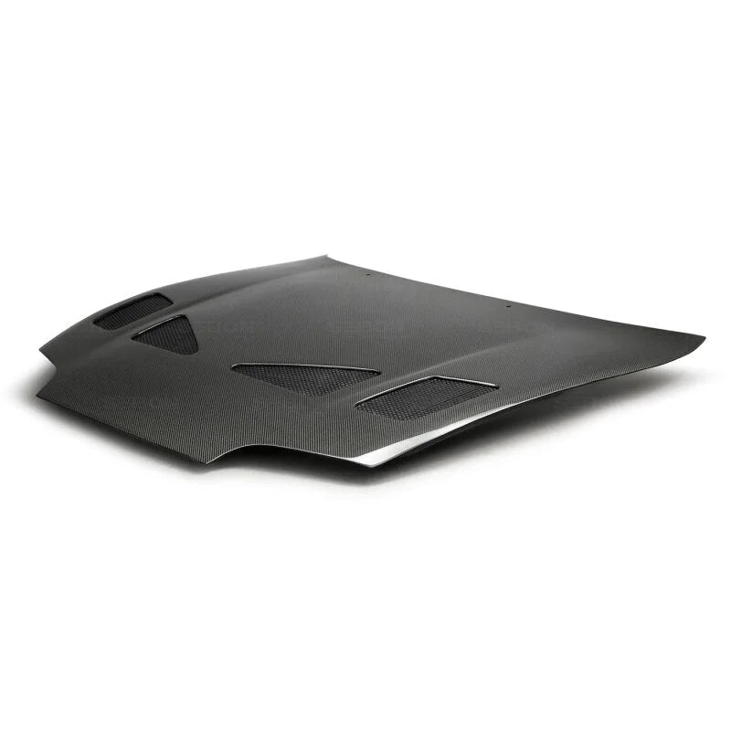 Seibon 93-98 Toyota Supra (JZA80L) TR Style Carbon Fiber Hood - Installation View