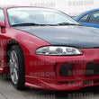 Load image into Gallery viewer, Seibon 95-99 Mitsubishi Eclipse OEM Carbon Fiber Hood - Side View