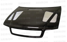 Load image into Gallery viewer, Seibon 96-01 Audi A4 ER Carbon Fiber Hood - Side View