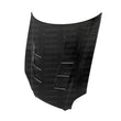 Load image into Gallery viewer, Seibon 96-98 Honda Civic (EM1/EJ6/EJ7/EJ8/EK9) TS Style Carbon Fiber Hood - Back View