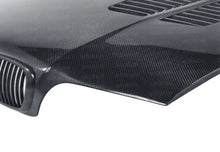 Load image into Gallery viewer, Seibon 97-03 BMW 5 Series 4Dr (E39) GTR-Style Carbon Fiber Hood - Back View