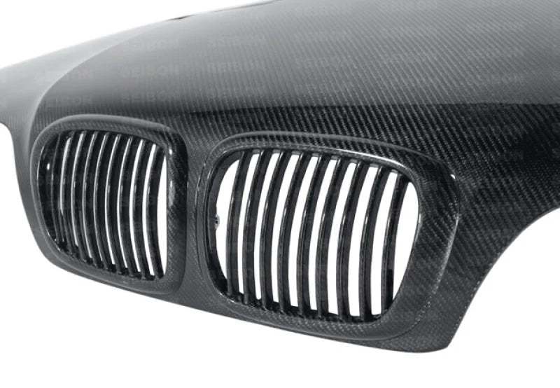 Seibon 97-03 BMW 5 Series 4Dr (E39) GTR-Style Carbon Fiber Hood - Installation View