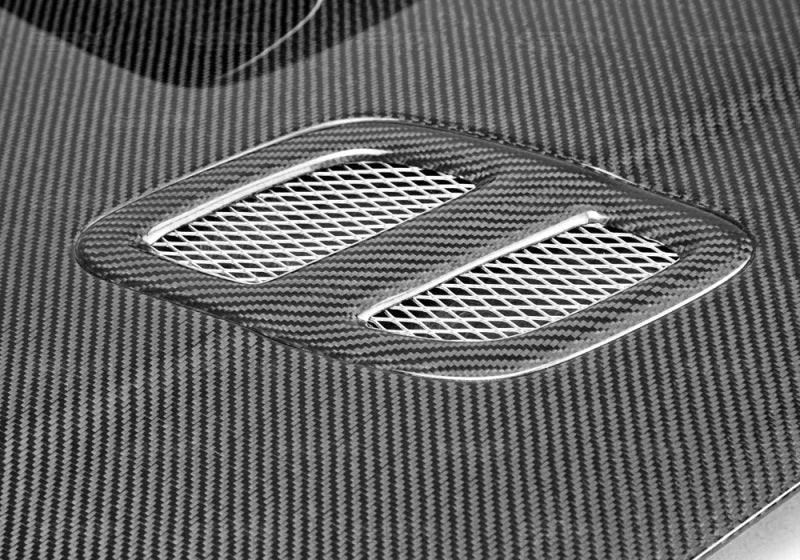 Seibon 98-01 Subaru Impreza OEM Carbon Fiber Hood - Side View