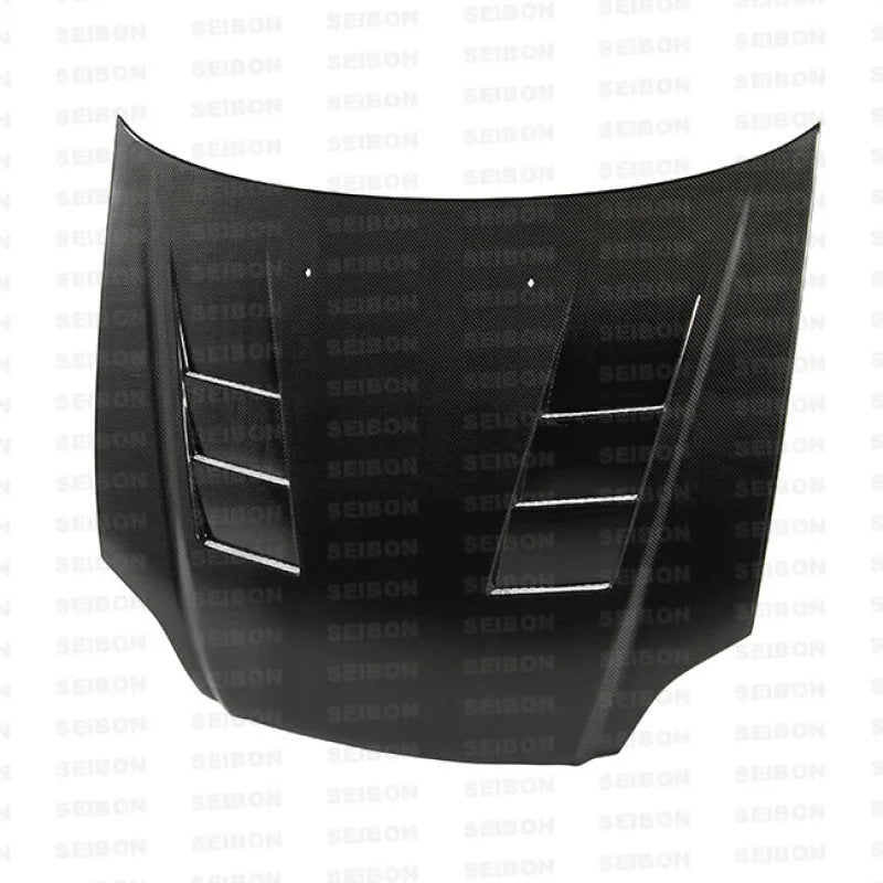 Seibon 99-00 Honda Civic (EM1/EJ6/7/8/EK9) TS-Style Carbon Fiber Hood - Back View