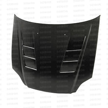 Load image into Gallery viewer, Seibon 99-00 Honda Civic (EM1/EJ6/7/8/EK9) TS-Style Carbon Fiber Hood - Back View