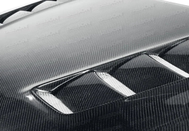 Seibon TSII Style Carbon Fiber Hood fits 2008-2010 Lexus IS F USE20L - Back View
