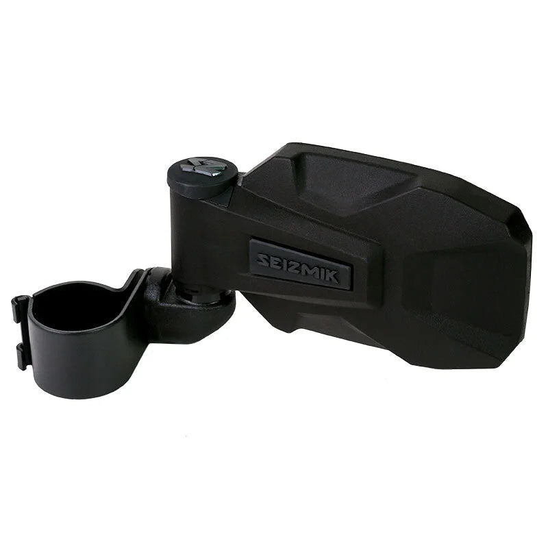 Seizmik 01+ A Cat/ Hon/JD/ Kaw/ Pol/ Suz/ Yam Strike ABS Sideview Mirror pr. - 1.75 in. Clamp - Installation View
