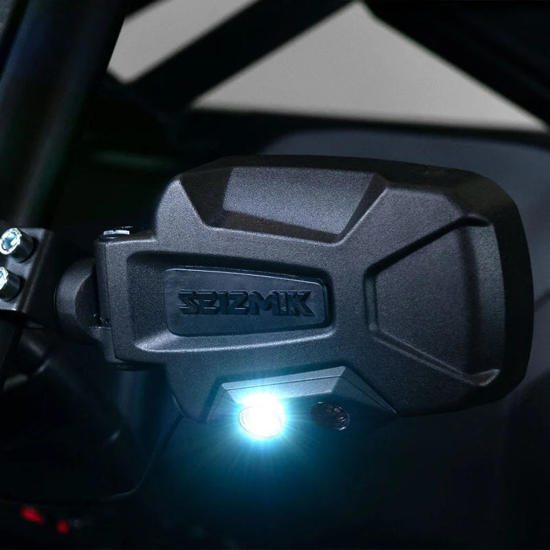 Seizmik 04+ Can Am/ Hon/ Kaw/ Polaris/ Yamaha Pursuit Night Vision LED Sideview Mirror 2 in. - Back View