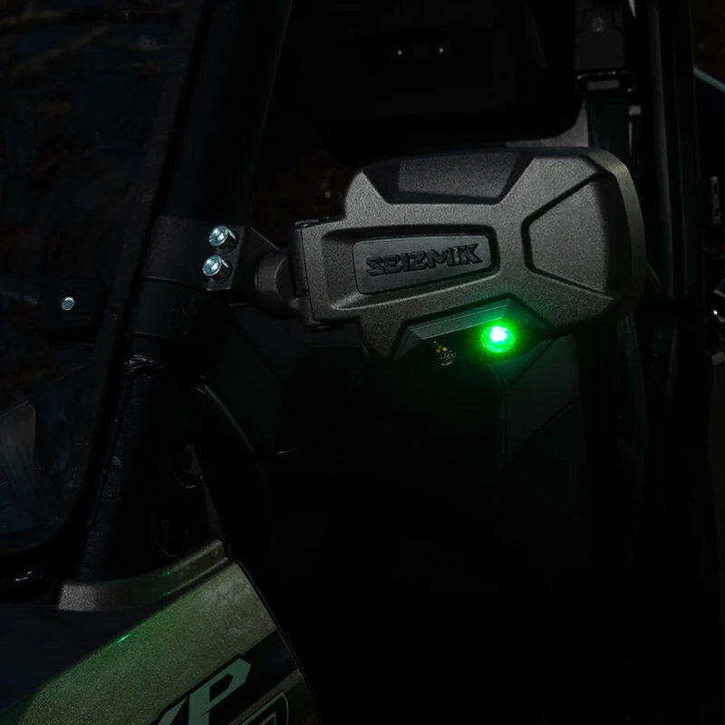 Seizmik 04+ Can Am/ Hon/ Kaw/ Polaris/ Yamaha Pursuit Night Vision LED Sideview Mirror 2 in. - Installation View