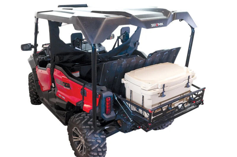 Seizmik 15-23 Honda Pioneer Bed Extender w/Badge - Back View