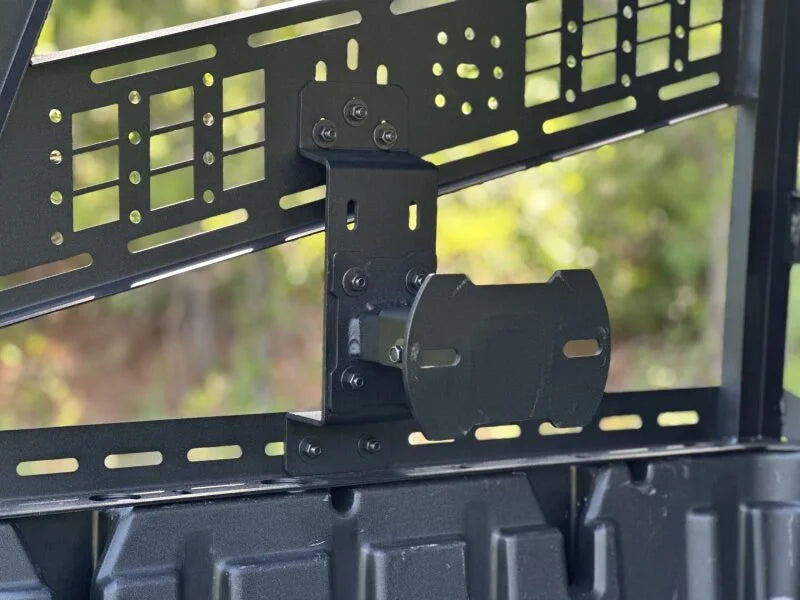 Seizmik 15-24 Can-Am HD7-10 Defender/Polaris 570-1000 Ranger XP/Crew Bed Rack Spare Tire Holder - Installation View
