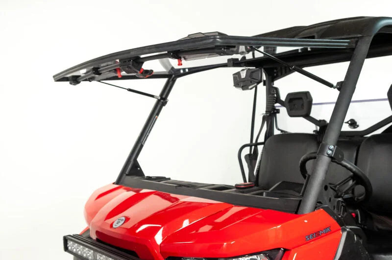 Seizmik 16-23 Can Am Defender HD5-HD10/MAX Windshield Flip Up Vented - Back View