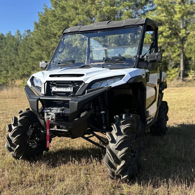 Seizmik 24+ Kawasaki Ridge Ranch Tool Less Windshield - Hardcoated - Back View