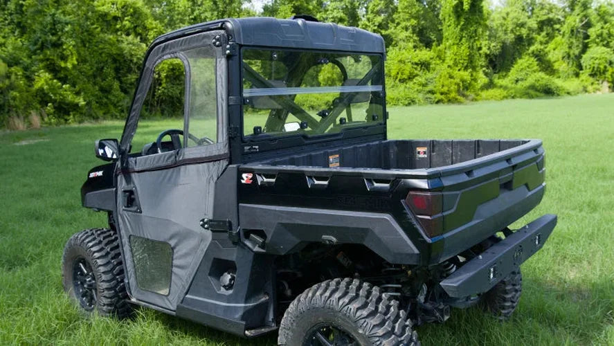 Seizmik 13+ Polaris Ranger 900/1000 XP/Crew Rear Windshield Folding Poly Carb - Detail View