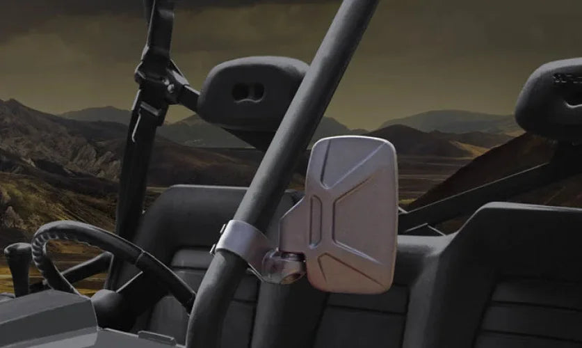 Seizmik 01+ A Cat/ Hon/JD/ Kaw/ Pol/ Suz/ Yam UTV Sideview Mirrors Pr. - 1.75 in. Steel Clamp - Back View