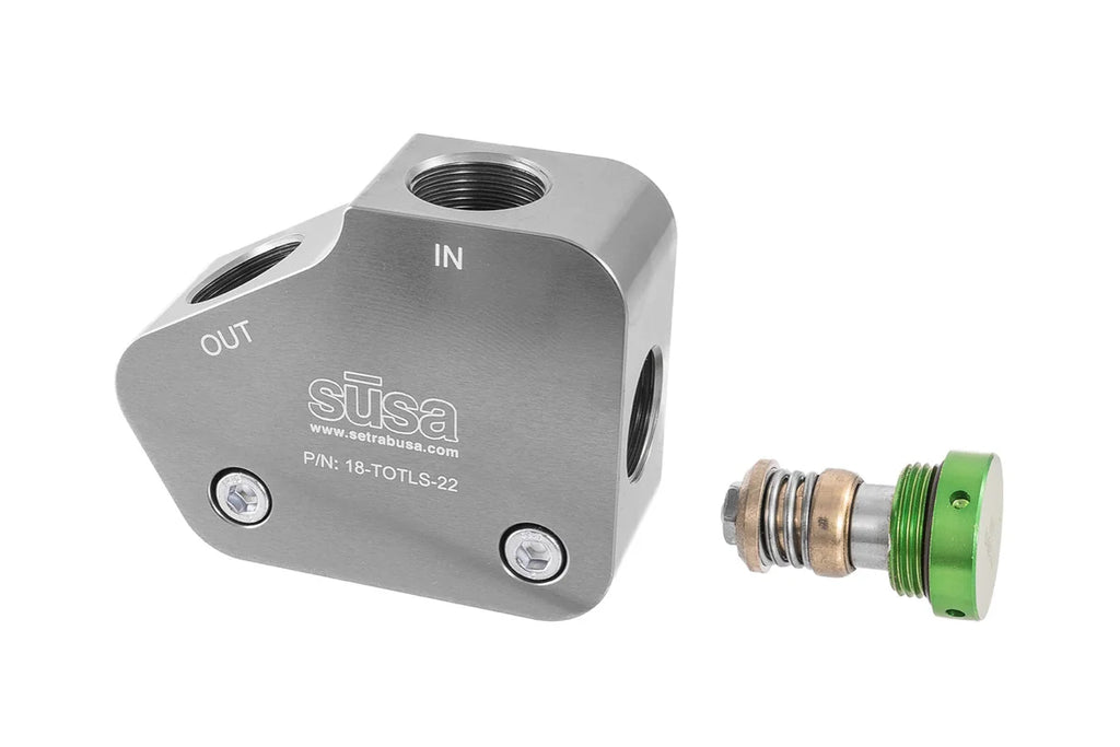 Setrab Billet Alm. Oil Cooler Adapter GM LS Engines 18-TOTLS-22