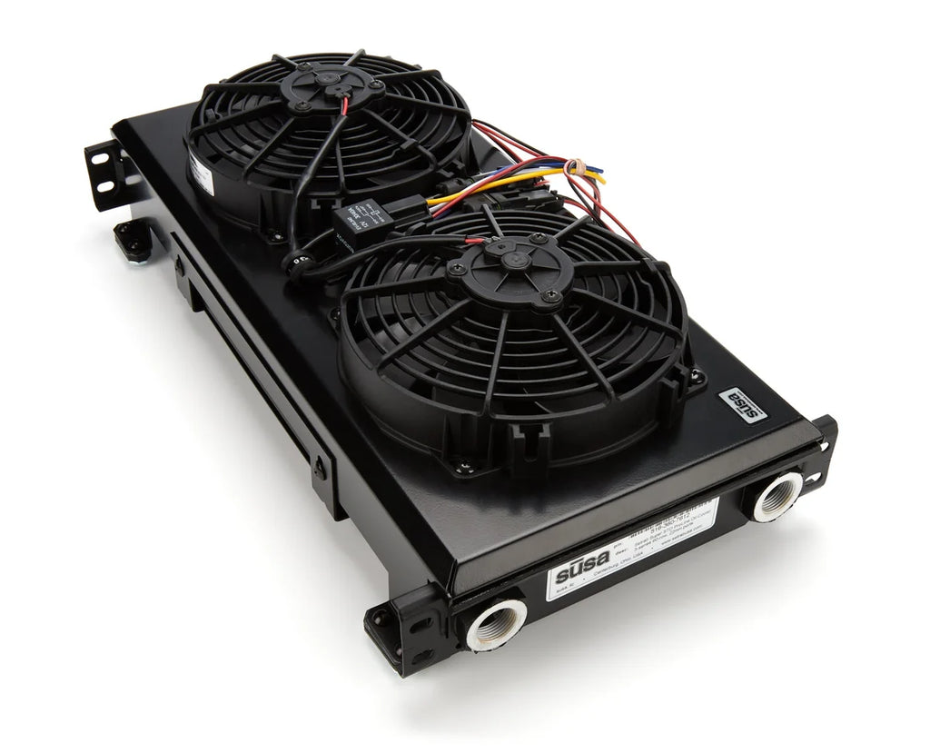 Setrab Series-3 Oil Cooler - 60-Row w/2 12-Volt Fans FP360S-M22I