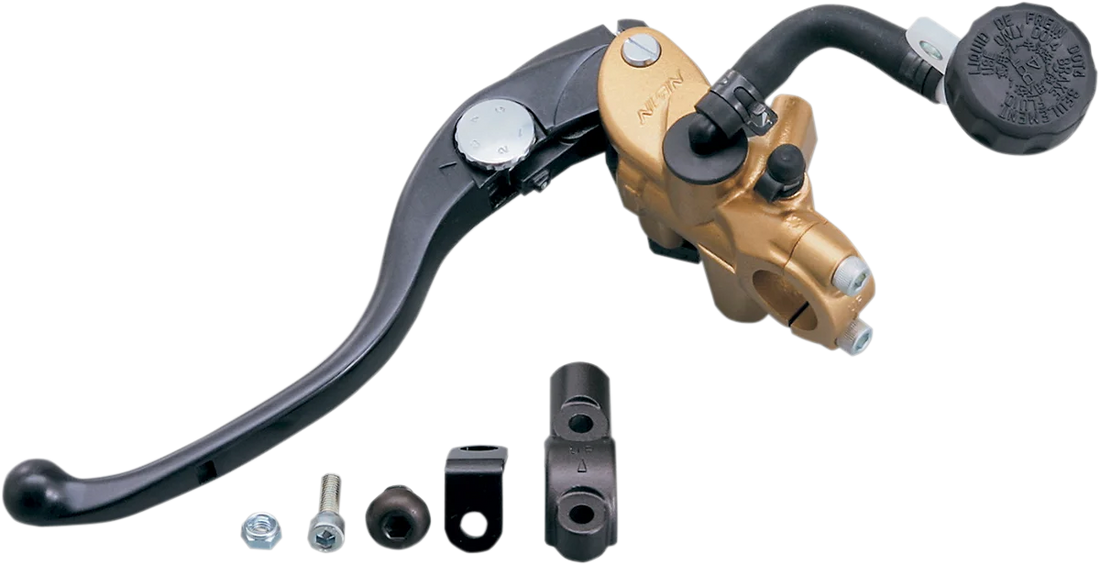 Shindy Clutch Master Cylinder - Radial - 19 mm - Silver 17-666G - Side View