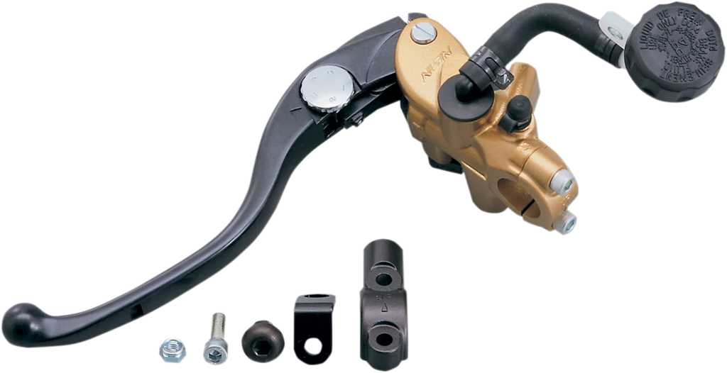 Shindy Clutch Master Cylinder - Radial - 19 mm - Silver 17-666G - Side View