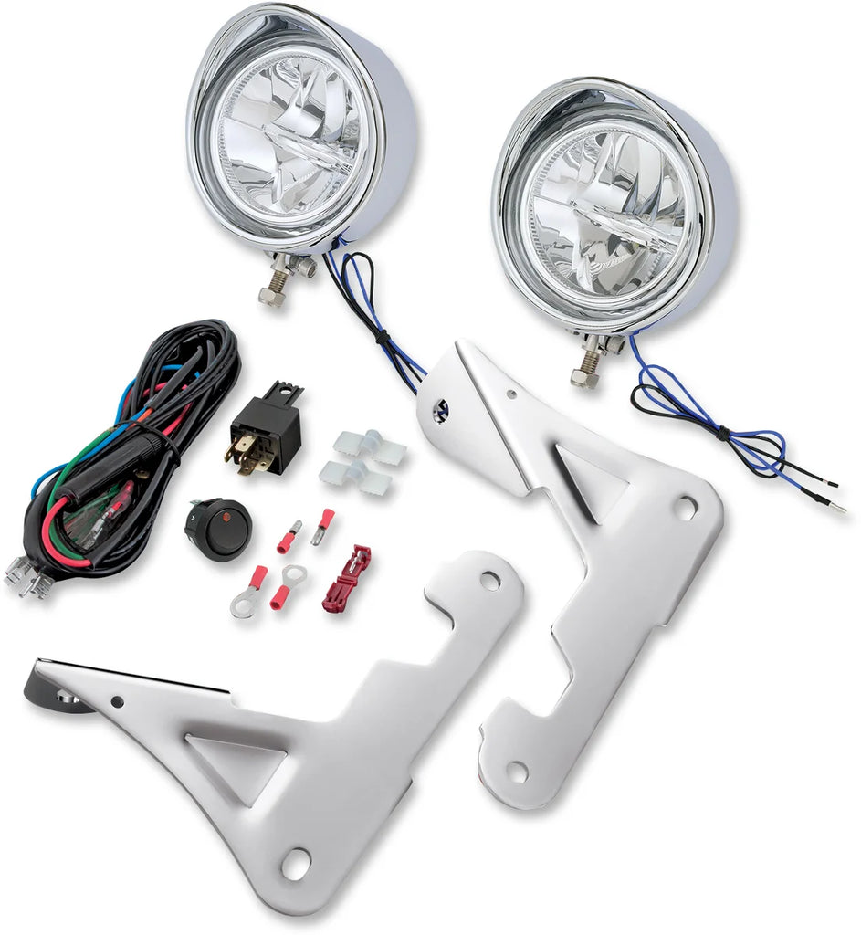 Show Chrome 3 1/2" Driving Light Kit 99-20 FLHT - Chrome - Main Product View