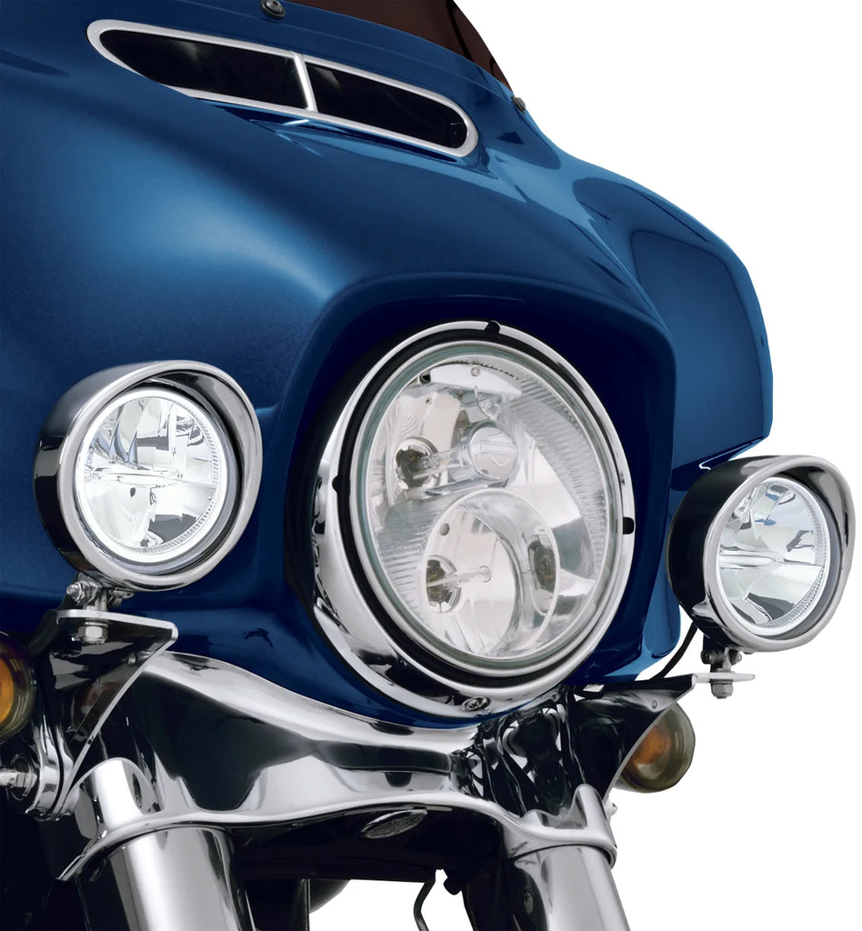 Show Chrome 3 1/2" Driving Light Kit 99-20 FLHT - Chrome - Back View