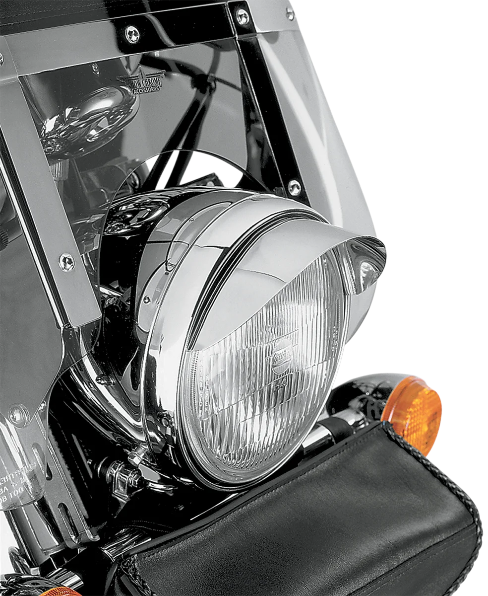 Show Chrome 7" Headlight Visor - Chrome - Side View