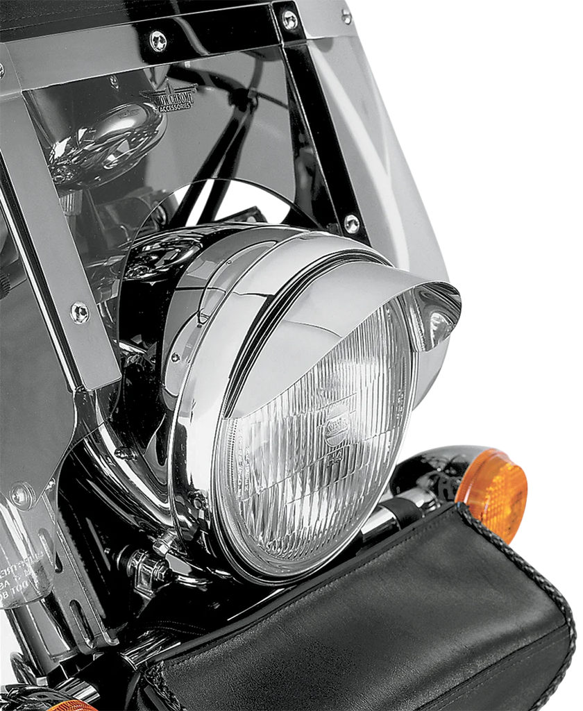 Show Chrome 7" Headlight Visor - Chrome - Side View