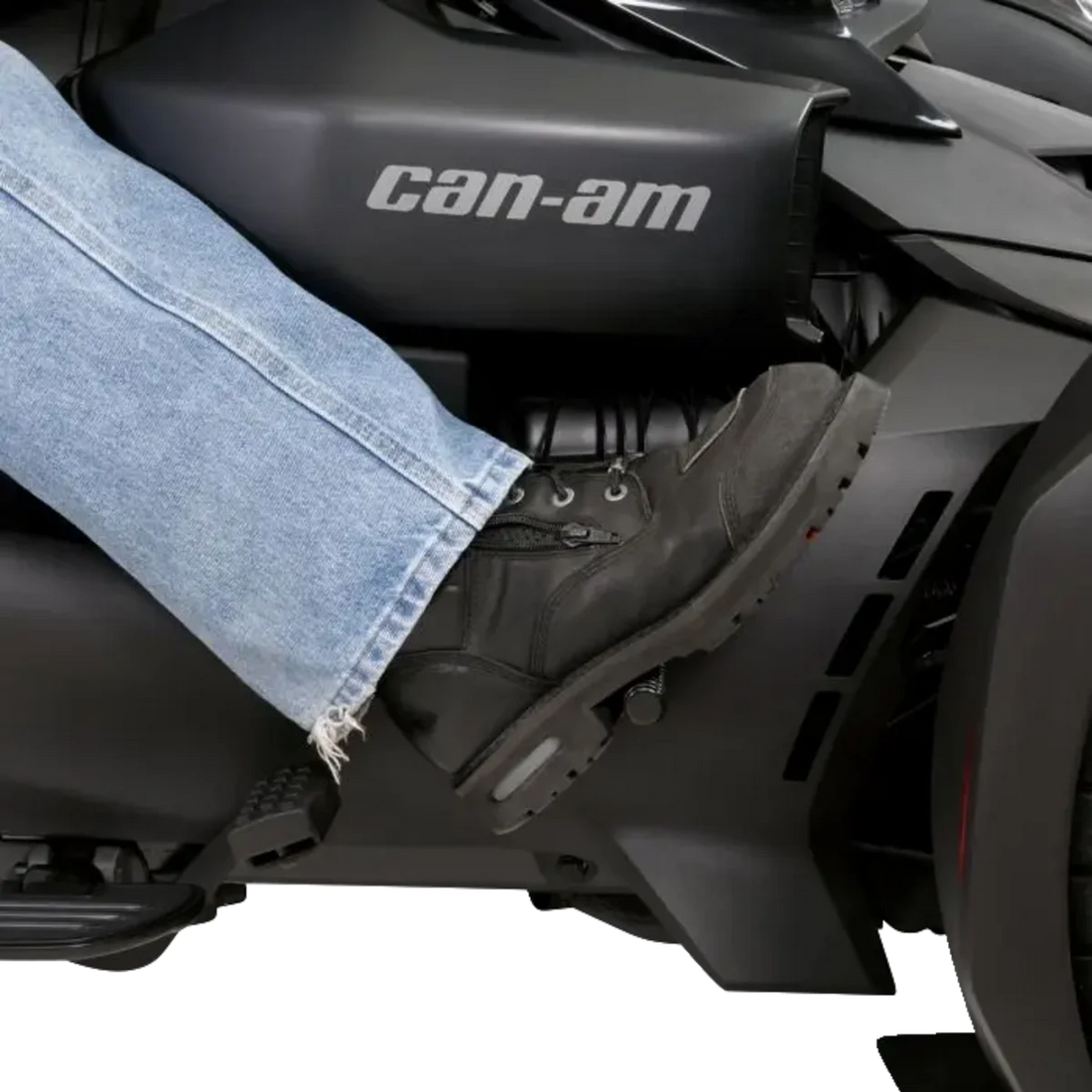 Show Chrome Adjustable Highway Peg - Satin Black with Contrast Cut - Can-Am - Installation View