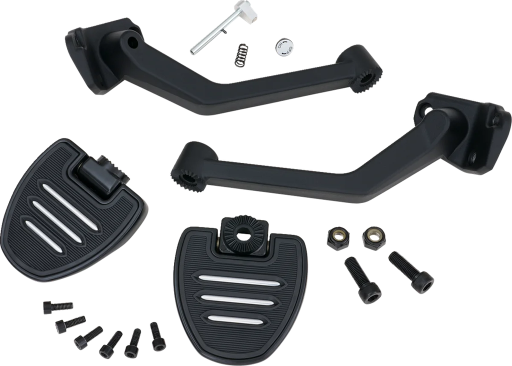 Show Chrome Adjustable Passenger Boards - Black - Ryker - Main Product View