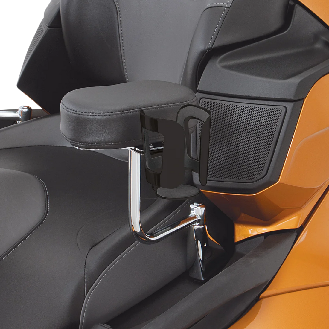 Show Chrome Beverage Holder - Passenger - Black - Back View