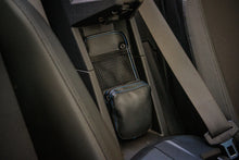 Load image into Gallery viewer, Show Chrome Center Console Kaliber Organizer - Black with Blue Stitching - Side View