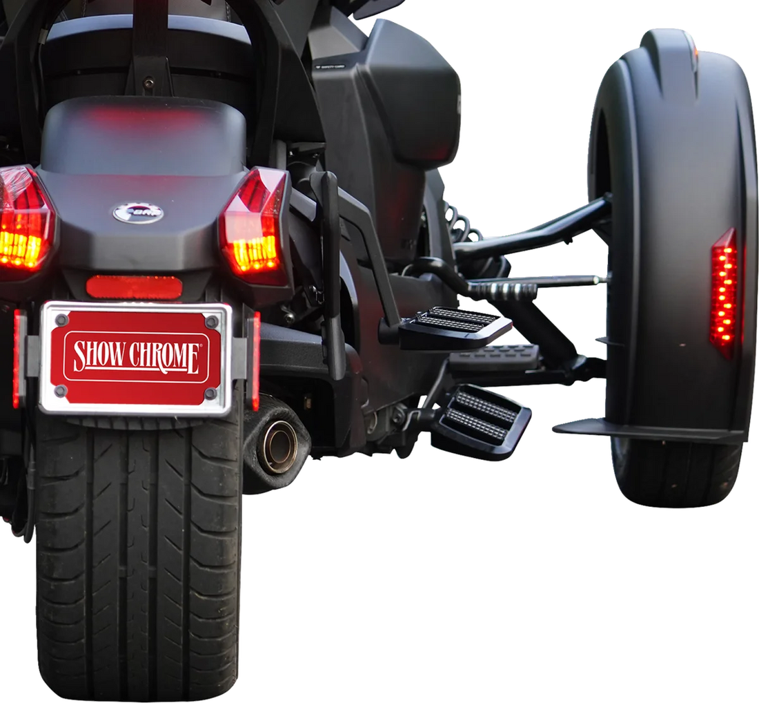 Show Chrome Combat Boards - Passenger - Black w/ Contrast Cut - Ryker '19-'24 - Side View