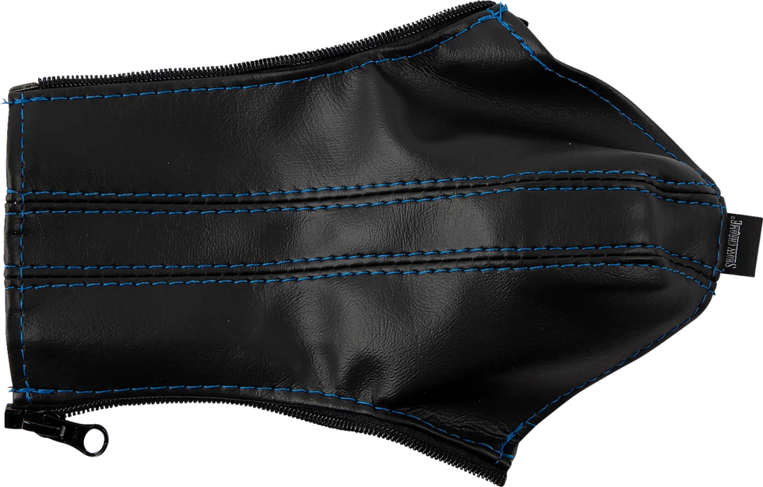 Show Chrome Cover - E-Brake - Slingshot - Blue Stitch - Side View