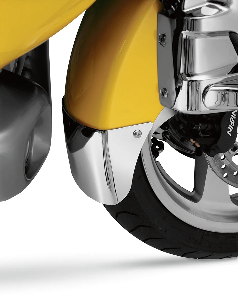 Show Chrome Front Fender Extension - Chrome - Medallion - Side View