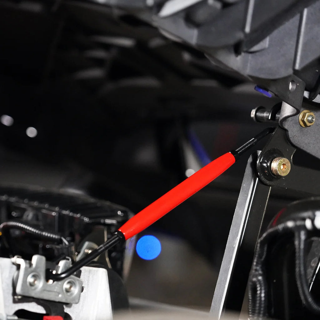 Show Chrome Hood Rod - Adjustable - Polaris Slingshot - Installation View