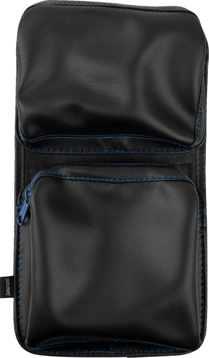 Show Chrome Kaliber Dash Pouch - Black with Blue Zipper - Side View