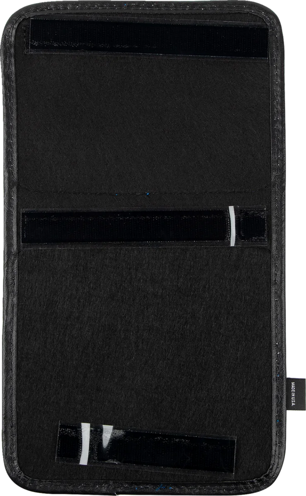 Show Chrome Kaliber Dash Pouch - Black with Blue Zipper - Back View