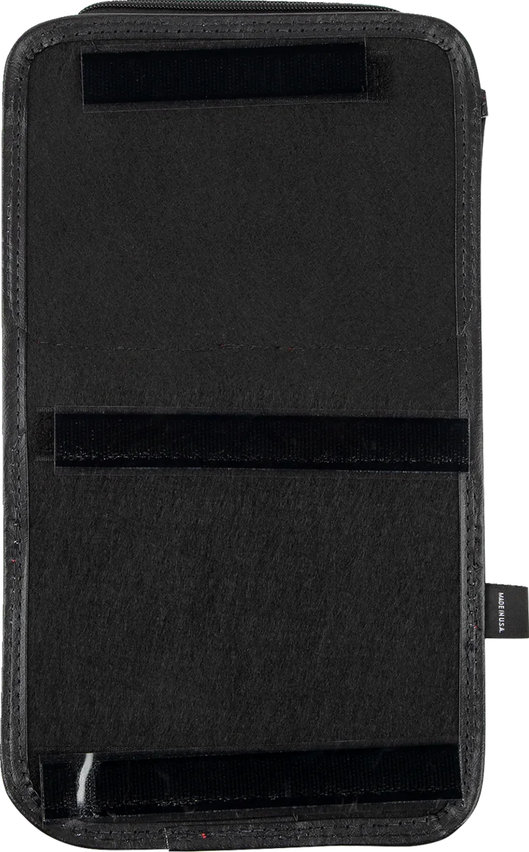 Show Chrome Kaliber Dash Pouch - Black with Red Stitching - Side View