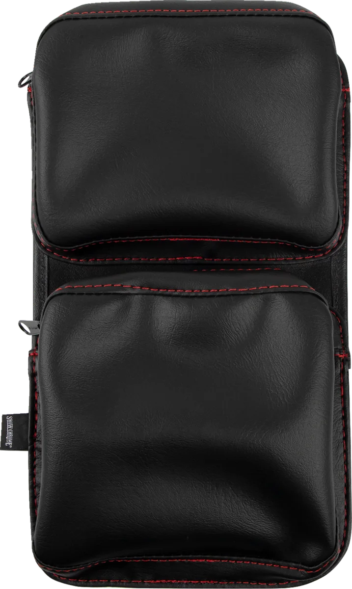Show Chrome Kaliber Dash Pouch - Black with Red Stitching - Back View