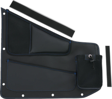 Load image into Gallery viewer, Show Chrome Kaliber Side Organizer - Driver and Passenger - Black w/ Blue Stitching - Main Product View