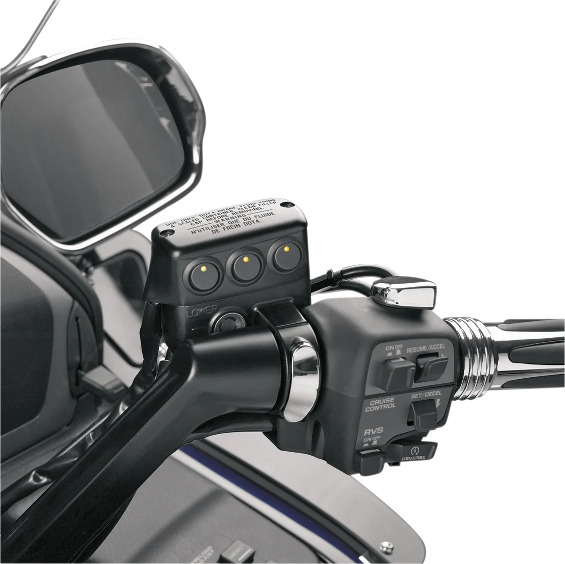 Show Chrome Switch Block Assembly - Brake Side - Black - Side View