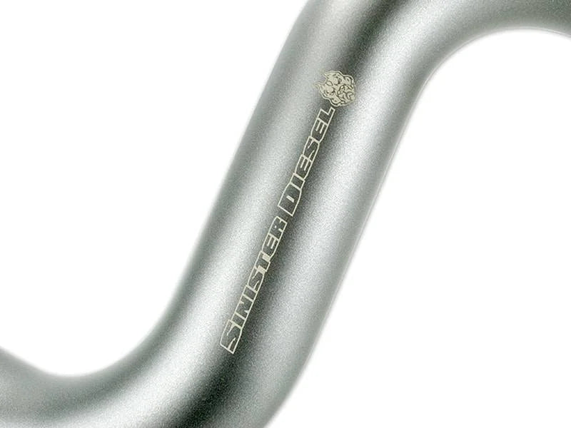 Sinister Diesel 03-07 Ford 6.0L Powerstroke Cold Side Charge Pipe (Gray) - Installation View