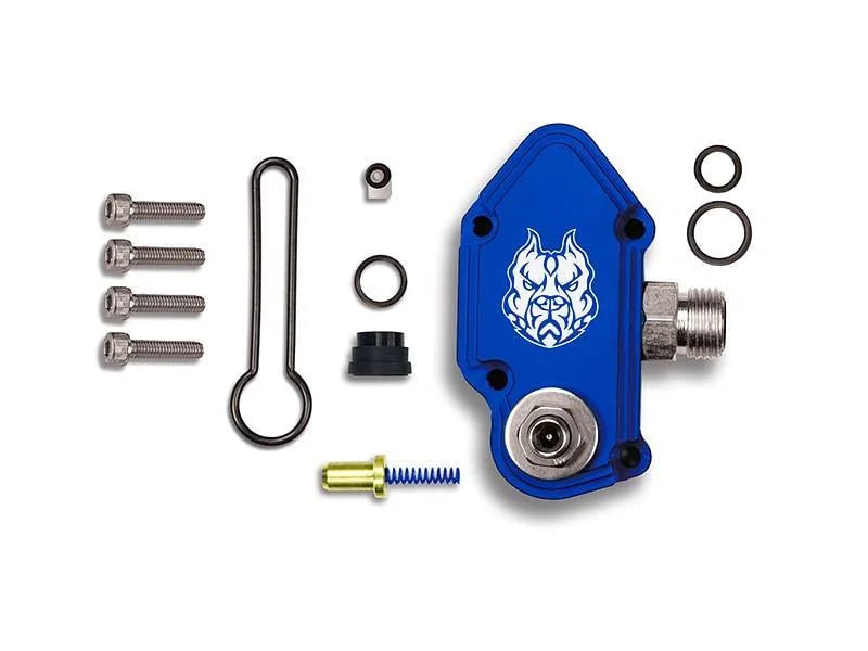 Sinister Diesel 03-07 Ford Powerstroke 6.0L Blue Spring Kit with Adjustable Billet Spring Housing - Main Product View
