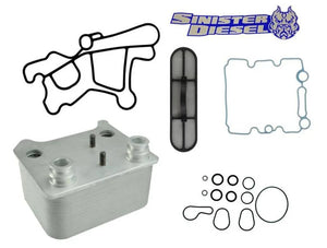 Sinister Diesel 03-07 Ford Powerstroke 6.0L Oil Cooler Kit (Includes Gaskets & O-Rings) - Main Product View